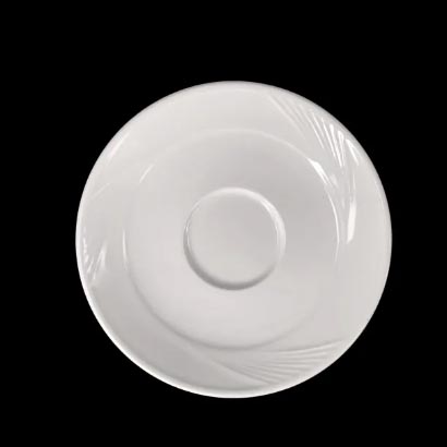 大同磁器 象牙強化羽雕 9750型咖啡皿 S001(14.5x14.5xH2cm)